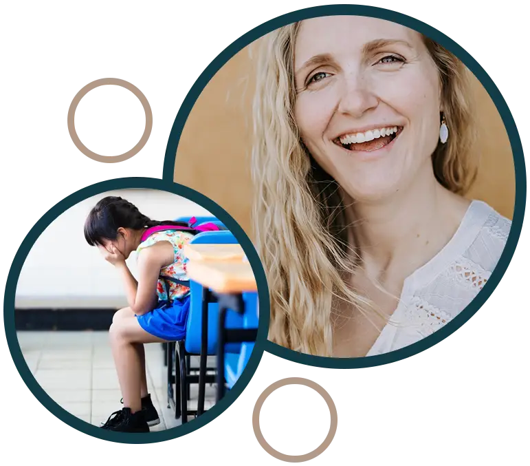 A woman sitting on top of a chair next to a child.